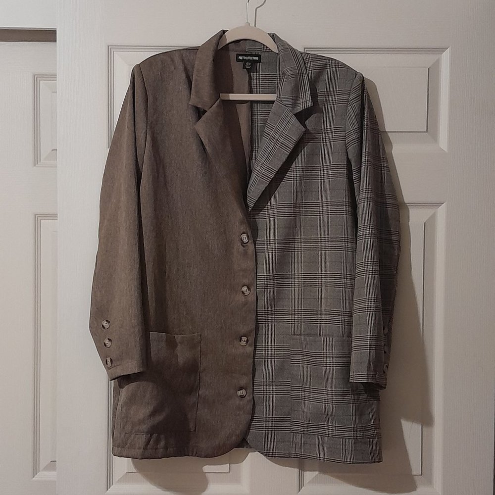 Two prints oversize blazer